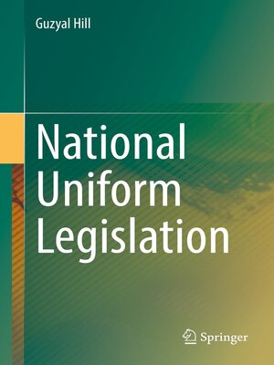 cover image of National Uniform Legislation